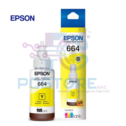 Botella de Tinta Epson 664 Amarillo 70ml.