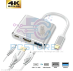 ADAPTADOR TIPO C A USB 3.0 + HDMI + C - Imagen 2