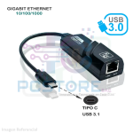 ADAPTADOR 3.0 TIPO USB-C A ETHERNET 10/100/1000 MBPS + RJ45 LAN
