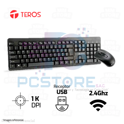 Kit Inalámbrico Multimedia Teclado + Mouse TE4061N, 2.4GHz, Receptor nano USB, Negro
