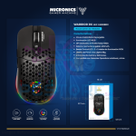 MOUSE GAMER INALAMBRICO WARRIOR RX MIC GM828R RGB 7B 4800DPI WIFI RECARGABLE MICRONICS