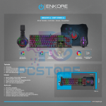 KIT GAMER BRAVIO 4- ENT G1000-4 TECLADO MULTIMEDIA + AURICULAR + MOUSE + PAD MOUSE ENKORE - ENKORE - Imagen 6