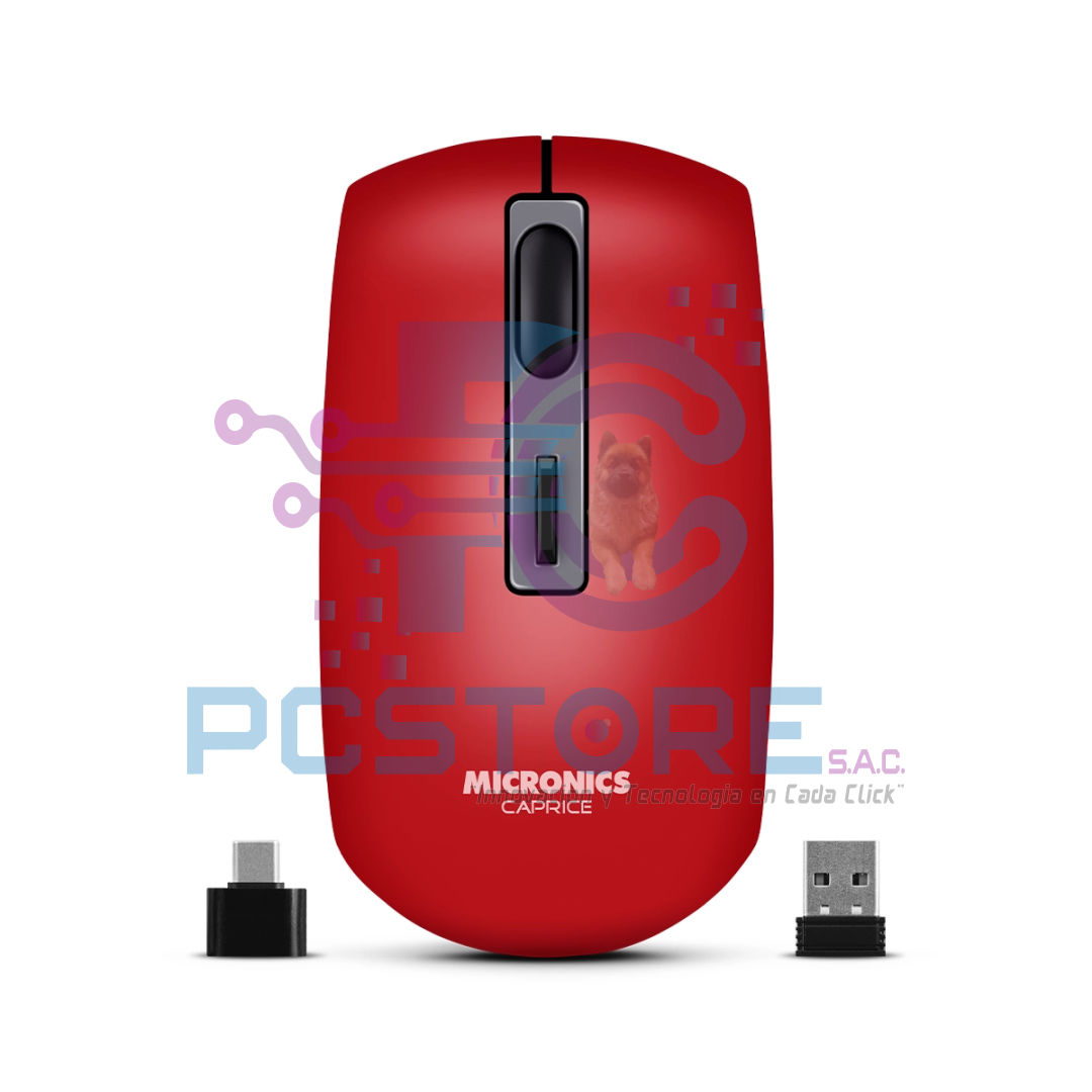 Caprice - MIC M713-3M MOUSE INALAMBRICO CAPRICE RED M713-3M MOUSE BT WIFI RECARGABLE USB-C MICRONICS - Imagen 1
