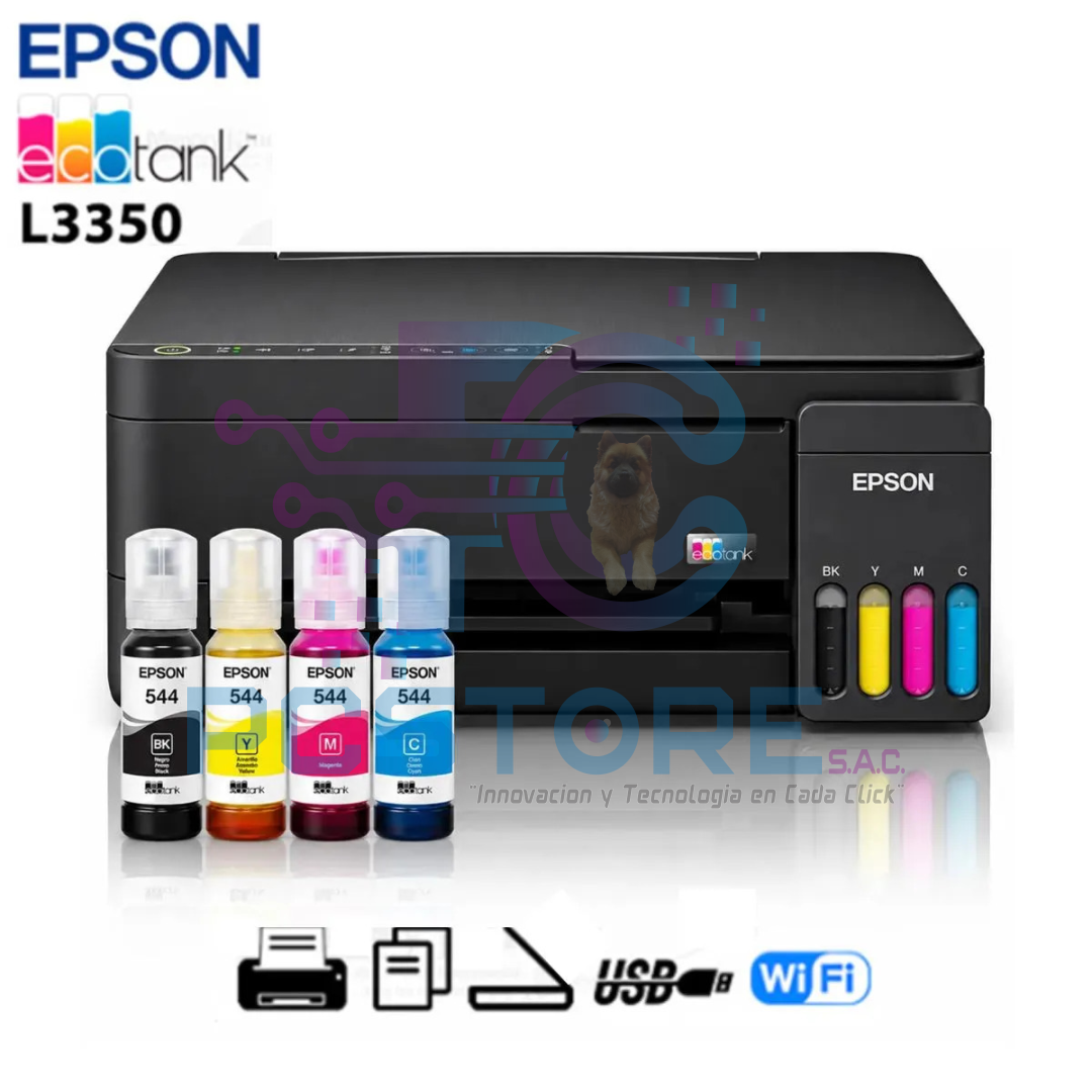 Impresora Epson EcoTank L3350 3 Impresora Epson EcoTank L3350, Multifuncional a Color con Wi-Fi / USB, Imprime / Copia / Escanea - EPSON - Imagen 1