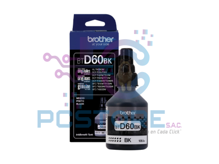 Botella de tinta BROTHER BTD60BK NEGRO 108Ml