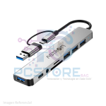 HUB USB Y C 7 EN 1 ASTROM MH2371 1 Puerto USB 3.0 y 4 Puertos USB 2.0.+ 2 Puertos Tipo C.+ conexión Tipo C y Adaptador USB. - Imagen 2