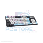 TECLADO INALÁMBRICO HALION HA-K819 VERDE Y CELESTE BT, USB 2.4 , RECARGABLE MEMBRANA 101 TECLAS 400MAH